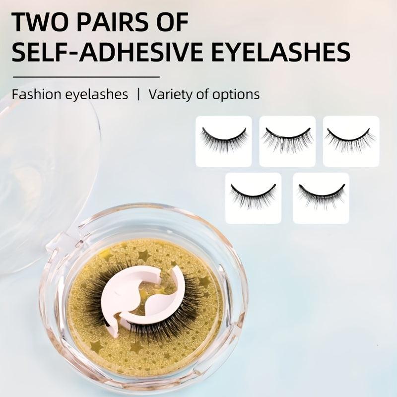 Reusable Self Adhesive Natural Cross False Eyelashes Waterproof Thick Lashes