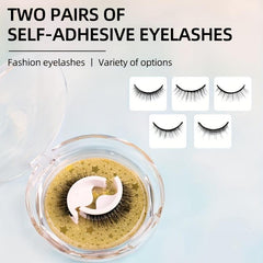 Reusable Self Adhesive Natural Cross False Eyelashes Waterproof Thick Lashes