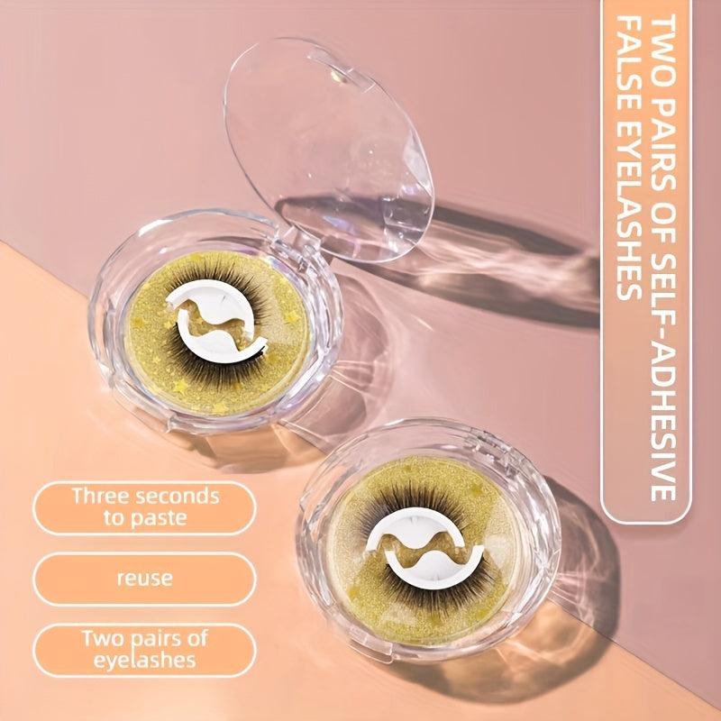Reusable Self Adhesive Natural Cross False Eyelashes Waterproof Thick Lashes