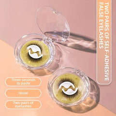 Reusable Self Adhesive Natural Cross False Eyelashes Waterproof Thick Lashes