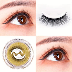 Reusable Self Adhesive Natural Cross False Eyelashes Waterproof Thick Lashes