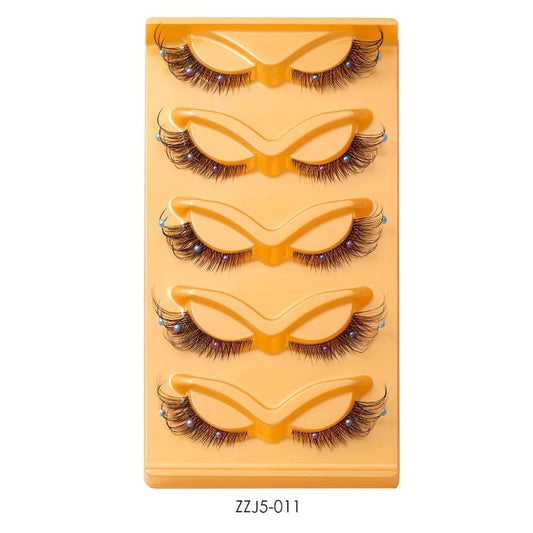 5 Pairs Manga Anime False Eyelashes Stage Party Decoration Eyelashes