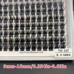 144pcs 9-16mm False Eyelashes Mix Segmented Lashes Extension DIY