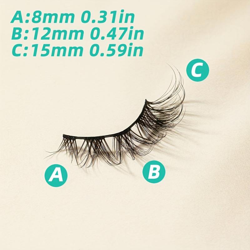 Cat Eyes 3D Faux Mink False Eyelashes Natural Fluffy Winged Extension