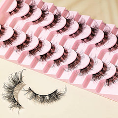 Cat Eyes 3D Faux Mink False Eyelashes Natural Fluffy Winged Extension