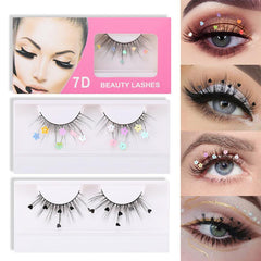 Sequin False Eyelashes Peach Blossom Glitter Synthetic Fibers Lashes