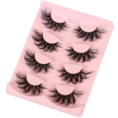 4 Pairs Fluffy Faux Mink Lashes Wispy Natural Cross Eyelashes