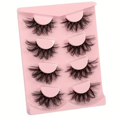 4 Pairs Fluffy Faux Mink Lashes Wispy Natural Cross Eyelashes