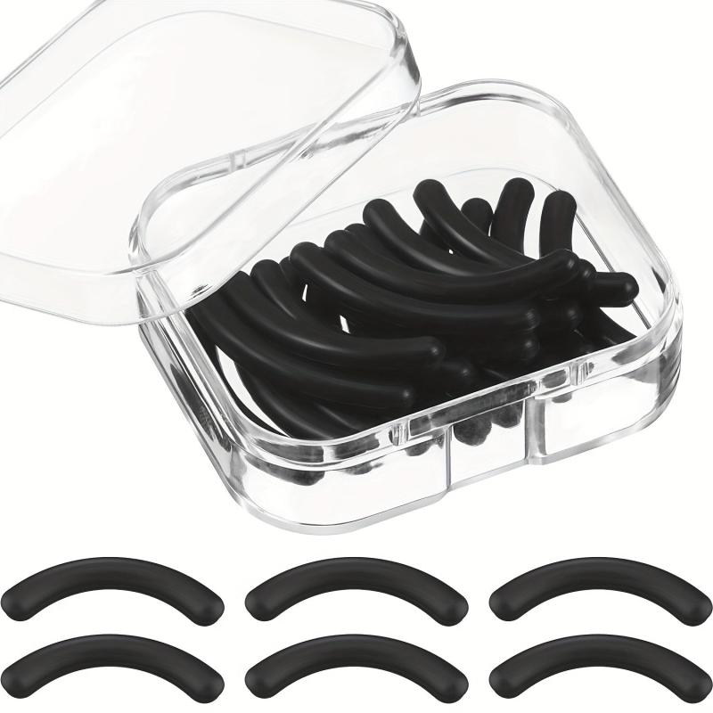 30 pcs Eyelash Curler Refill Pads Silicone Replacements Clear Storage Box