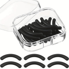 30 pcs Eyelash Curler Refill Pads Silicone Replacements Clear Storage Box