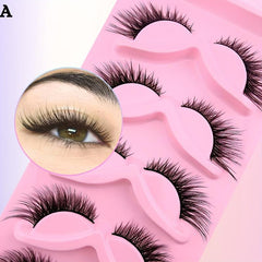5 Pairs Cat Eye Lashes Eye End Lengthening Angel Wings Sexy All-match