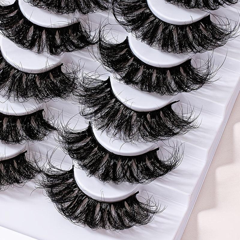 8 Pairs 6D Volume False Lashes 25mm Curly Extensions