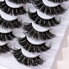 8 Pairs 6D Volume False Lashes 25mm Curly Extensions