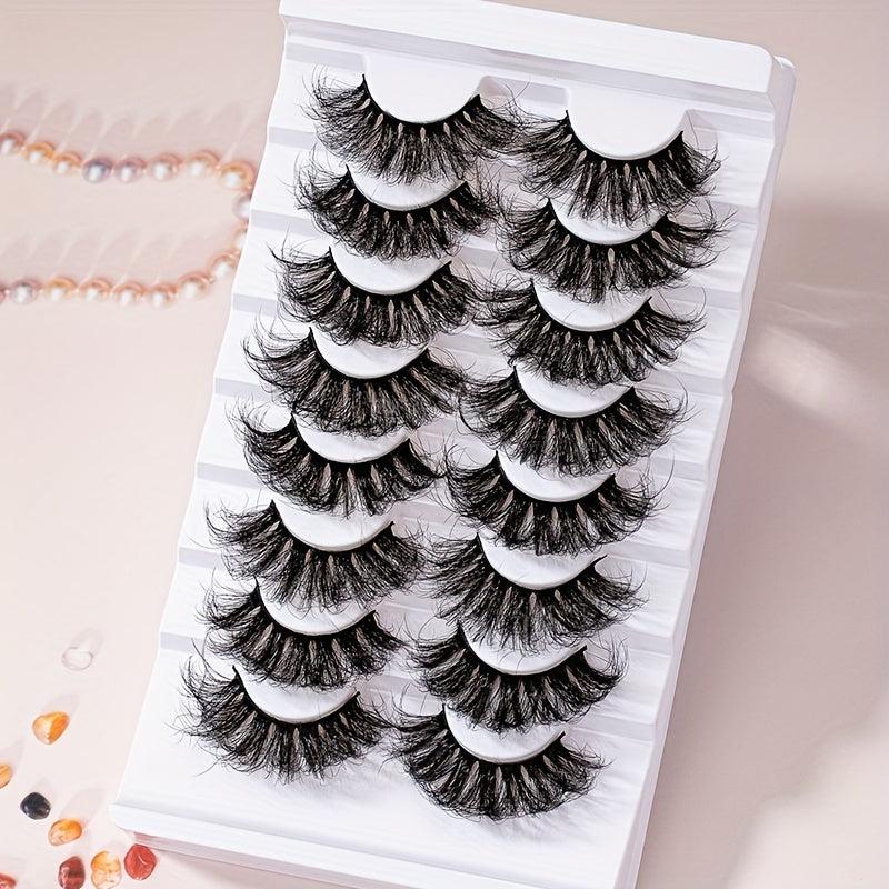 8 Pairs 6D Volume False Lashes 25mm Curly Extensions