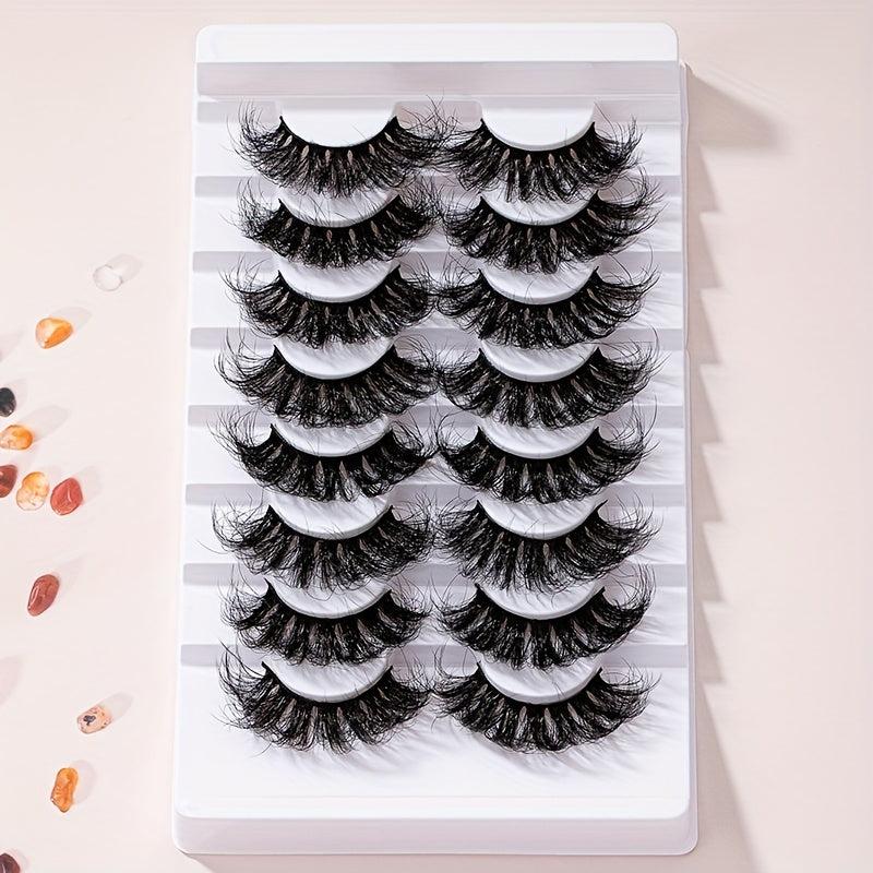 8 Pairs 6D Volume False Lashes 25mm Curly Extensions