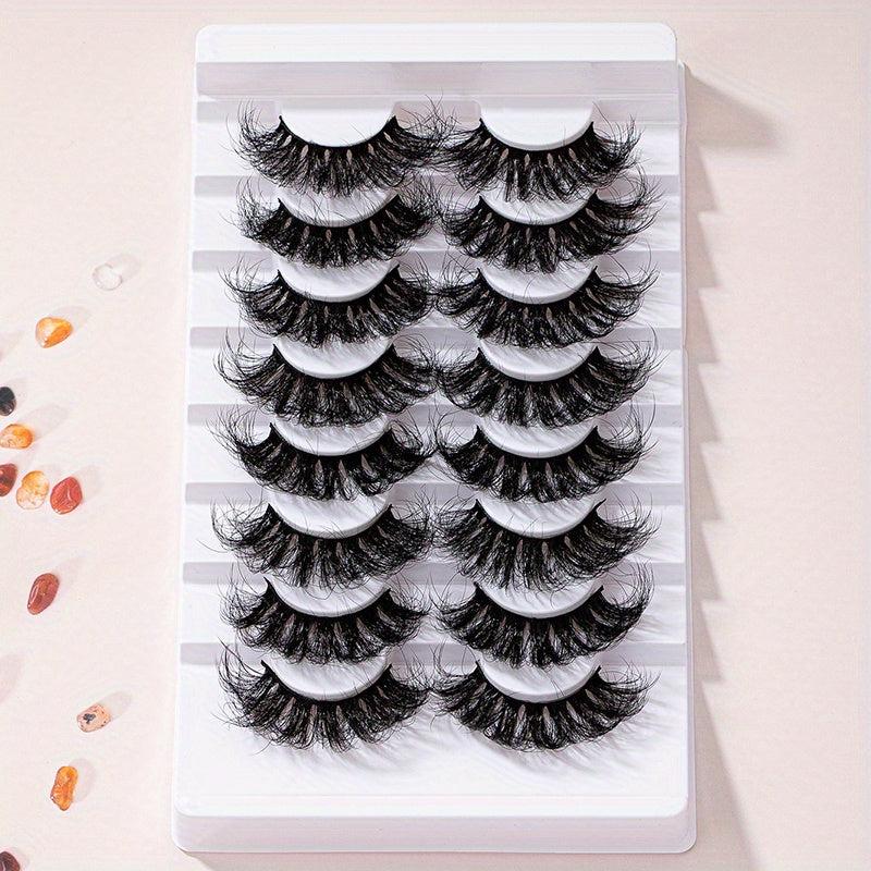 8 Pairs 6D Volume False Lashes 25mm Curly Extensions