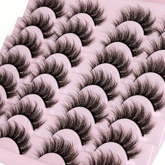 14 Pairs Fluffy Faux Mink Lashes Natural Look False Eyelash Extension