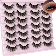 14 Pairs Fluffy Faux Mink Lashes Natural Look False Eyelash Extension