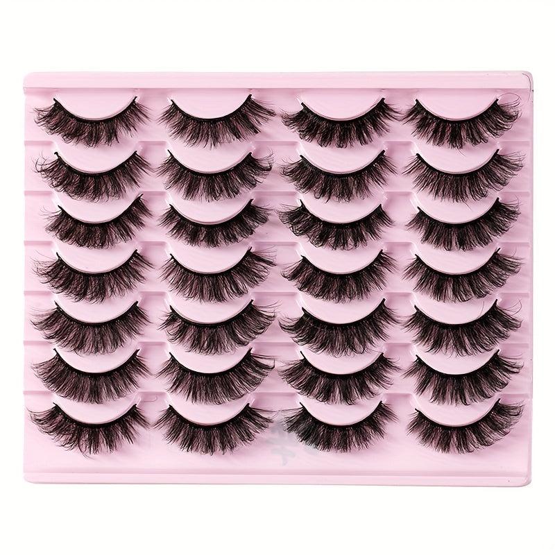 14 Pairs Fluffy Faux Mink Lashes Natural Look False Eyelash Extension