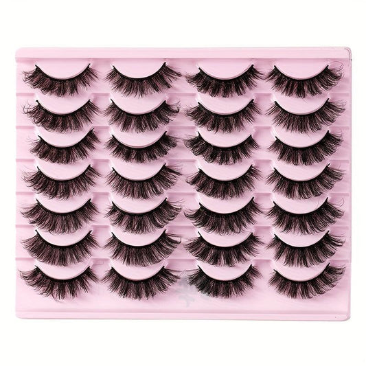14 Pairs Fluffy Faux Mink Lashes Natural Look False Eyelash Extension