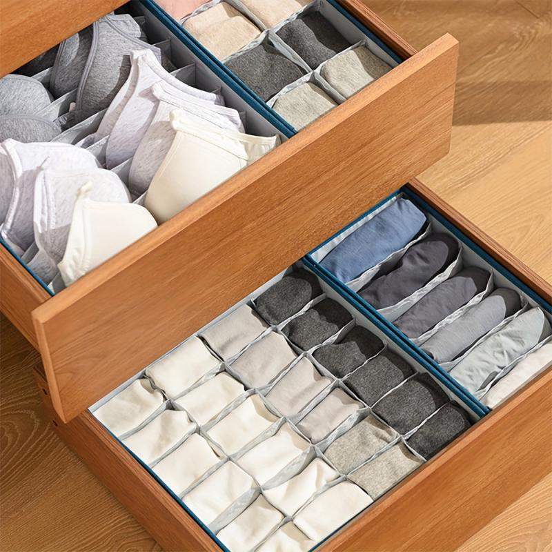 Folding Underwear & Sock Storage Box for Closet Organization