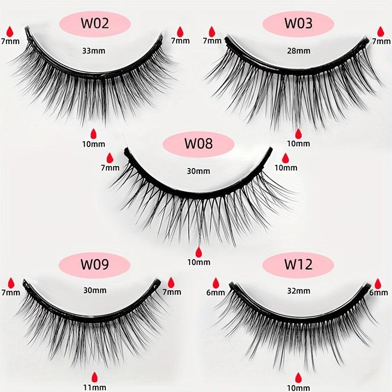 5 Pairs Self Adhesive False Eyelashes Natural Curly Reusable