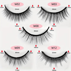 5 Pairs Self Adhesive False Eyelashes Natural Curly Reusable