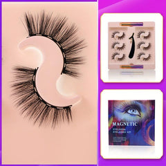 Fluffy Volume 3D Magnetic Chemical Fiber Eyelashes Set
