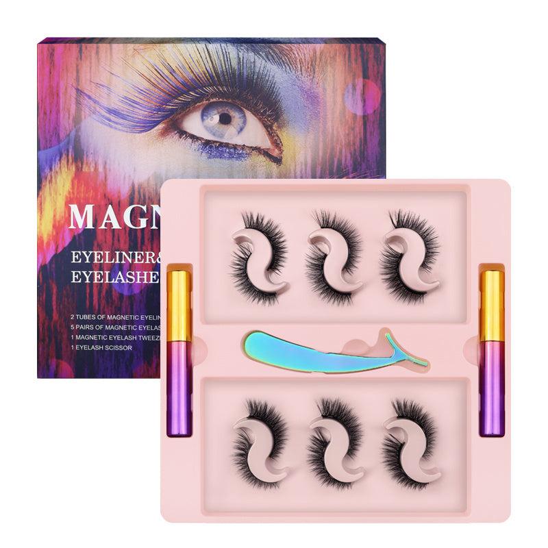 Fluffy Volume 3D Magnetic Chemical Fiber Eyelashes Set