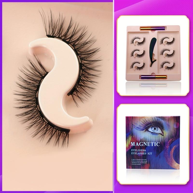 Fluffy Volume 3D Magnetic Chemical Fiber Eyelashes Set