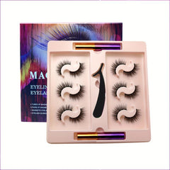 Fluffy Volume 3D Magnetic Chemical Fiber Eyelashes Set