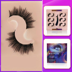 Fluffy Volume 3D Magnetic Chemical Fiber Eyelashes Set