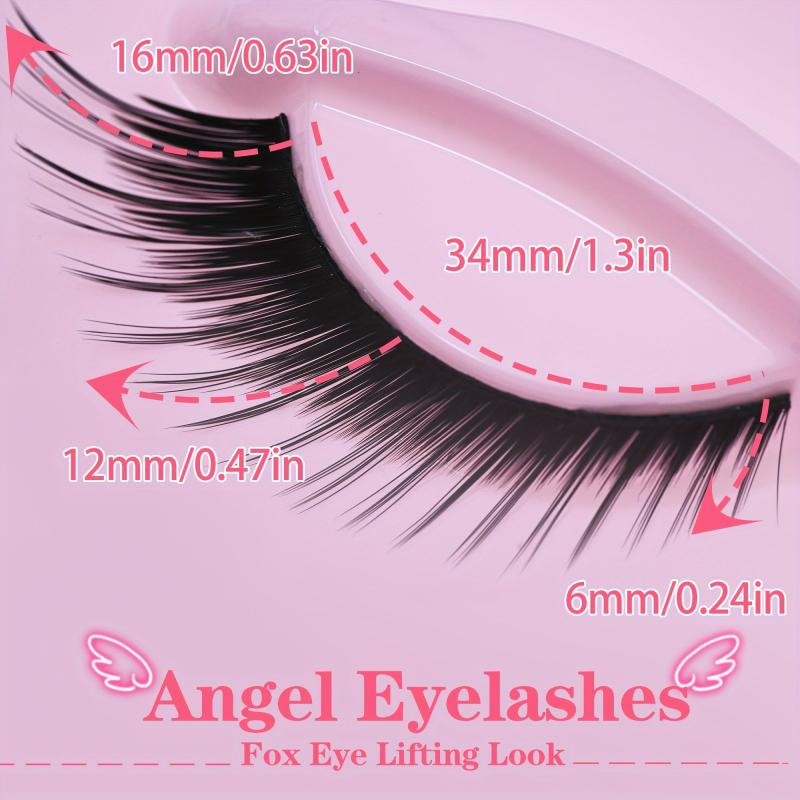 5 Pairs Natural Look Winged False Eyelashes Fluffy Faux Mink Cat Eye Lashes