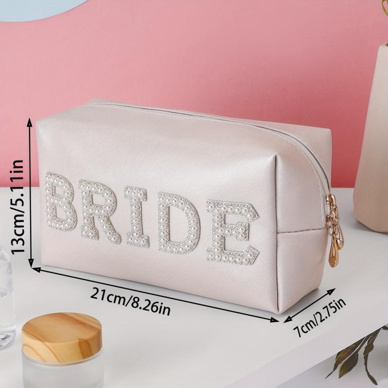 Letter Patch Cosmetic Toiletry Bag for Traveling Women and Girls