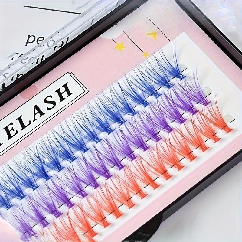 4 Boxes Colored Cluster Lashes Mix Individual Lashes Soft Lash Extension