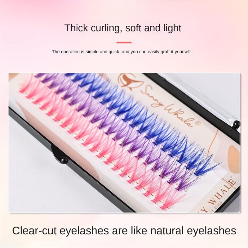 4 Boxes Colored Cluster Lashes Mix Individual Lashes Soft Lash Extension