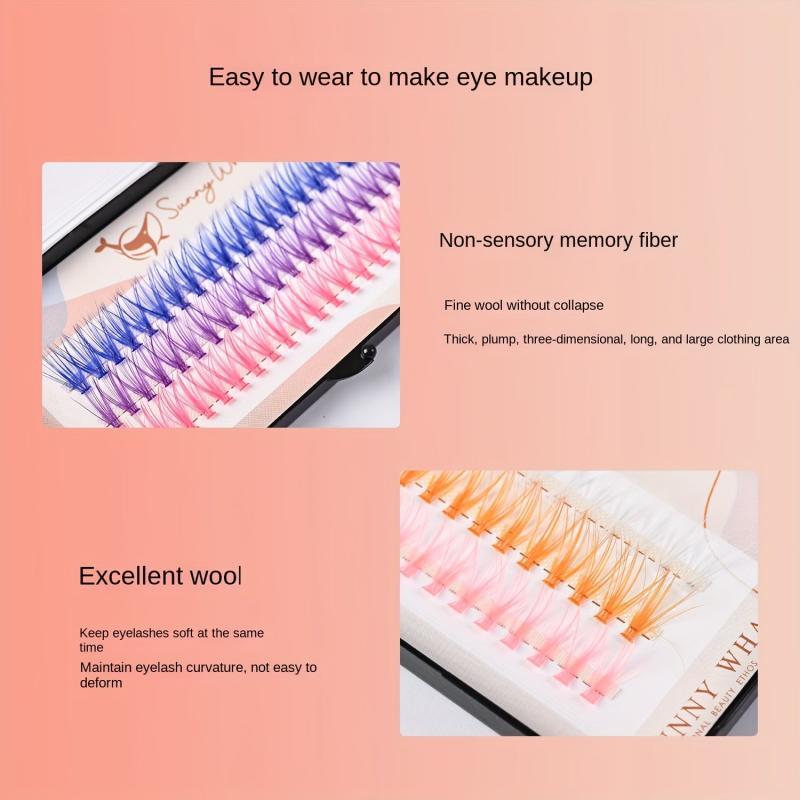 4 Boxes Colored Cluster Lashes Mix Individual Lashes Soft Lash Extension