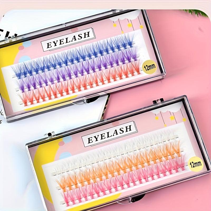 4 Boxes Colored Cluster Lashes Mix Individual Lashes Soft Lash Extension