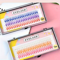 4 Boxes Colored Cluster Lashes Mix Individual Lashes Soft Lash Extension
