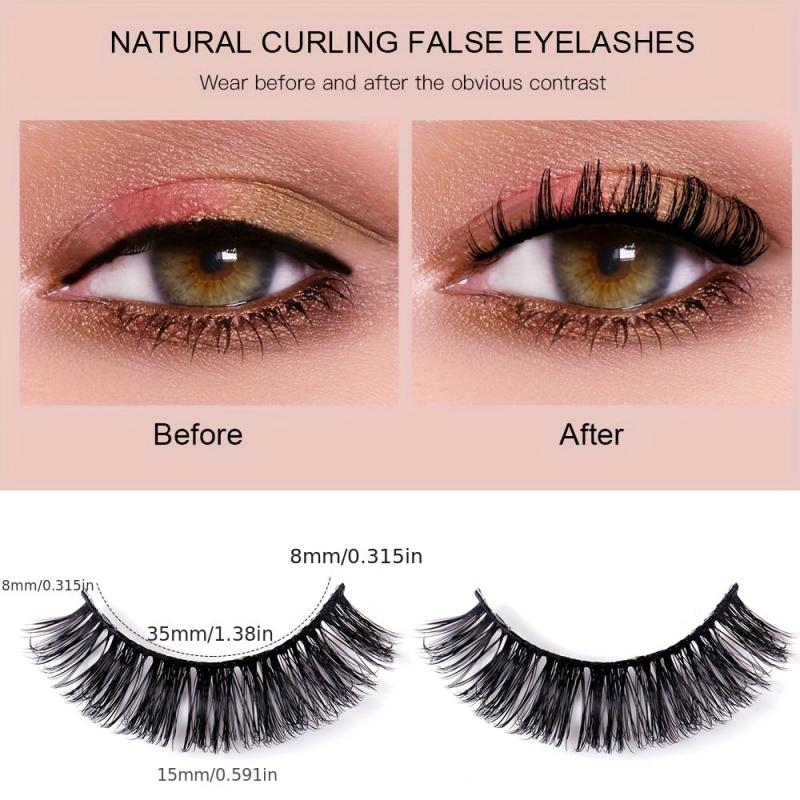 4 Pairs Fluffy Natural Volume Eyelashes Daily Party Makeup