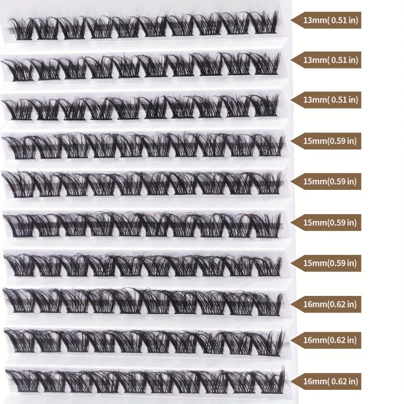 100pcs Segmented False Eyelashes 13 16mm Mixed Thick Curling Lashes