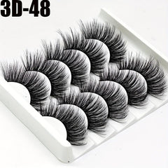 5 Pairs 3D False Eyelashes Natural Thick Faux Mink Hair Wispy Long Eyelashes