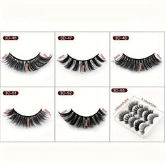 5 Pairs 3D False Eyelashes Natural Thick Faux Mink Hair Wispy Long Eyelashes