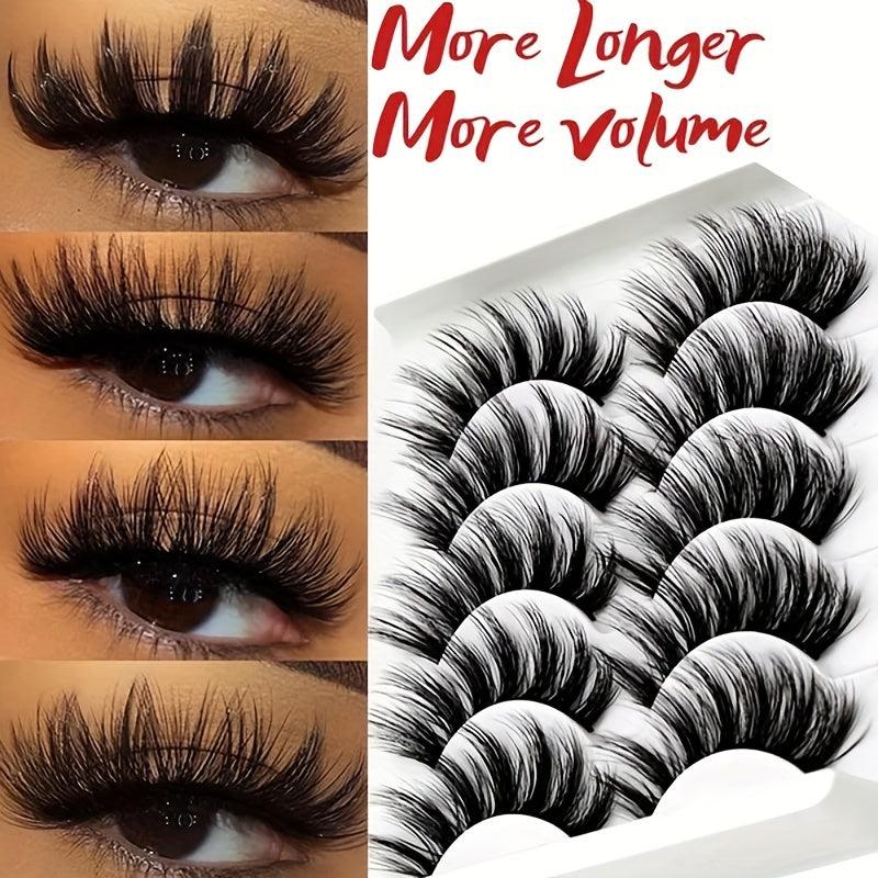 5 Pairs 3D False Eyelashes Natural Thick Faux Mink Hair Wispy Long Eyelashes