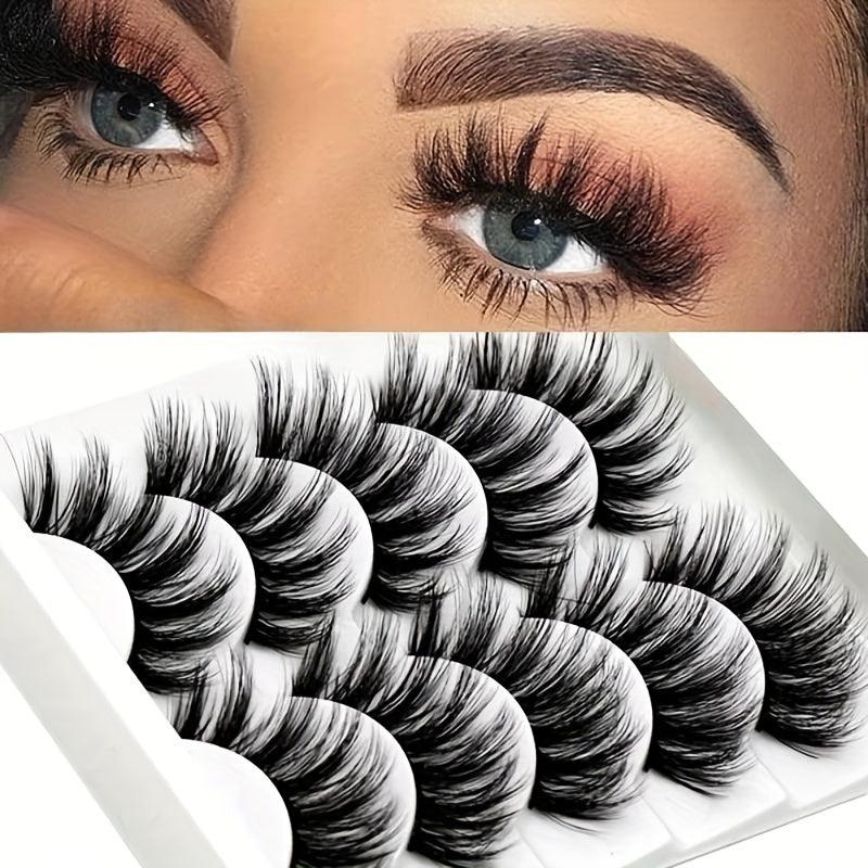 5 Pairs 3D False Eyelashes Natural Thick Faux Mink Hair Wispy Long Eyelashes