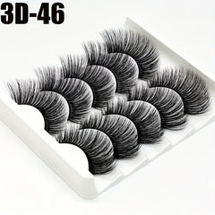 5 Pairs 3D False Eyelashes Natural Thick Faux Mink Hair Wispy Long Eyelashes