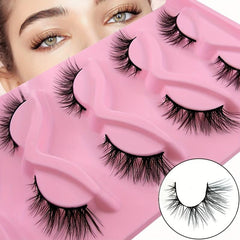 5 Pairs Cat Eye Lashes Eye End Lengthening Slender Curling Lashes Natural