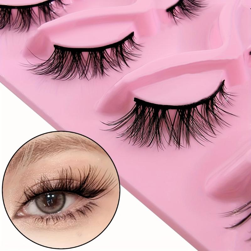 5 Pairs Cat Eye Lashes Eye End Lengthening Slender Curling Lashes Natural