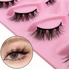 5 Pairs Cat Eye Lashes Eye End Lengthening Slender Curling Lashes Natural