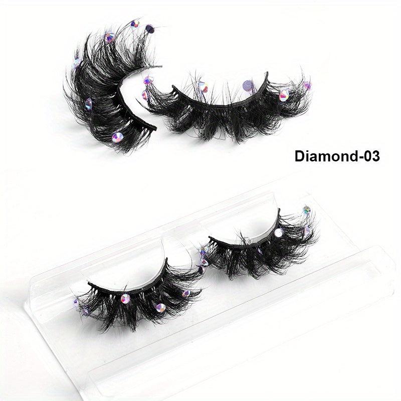 Glitter Rhinestone False Eyelashes with Thick Layer for Stage Performance